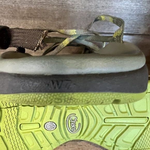 Womens Chaco Green Slip On Comfort Walking Hiking Sandals Slides Size 7 M GUC - Picture 6 of 6